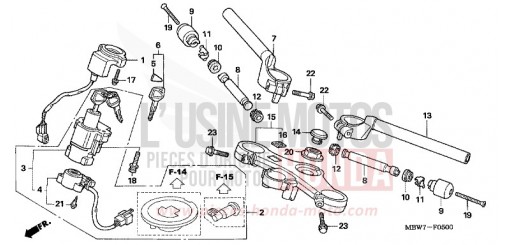 HANDLE PIPE/TOP BRIDGE CBR600F6 de 2006